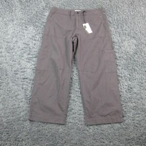 Studio Blue Pants Womens 33 Gray Cargo Cropped Wide Utility Casual 36x26.5* NWT